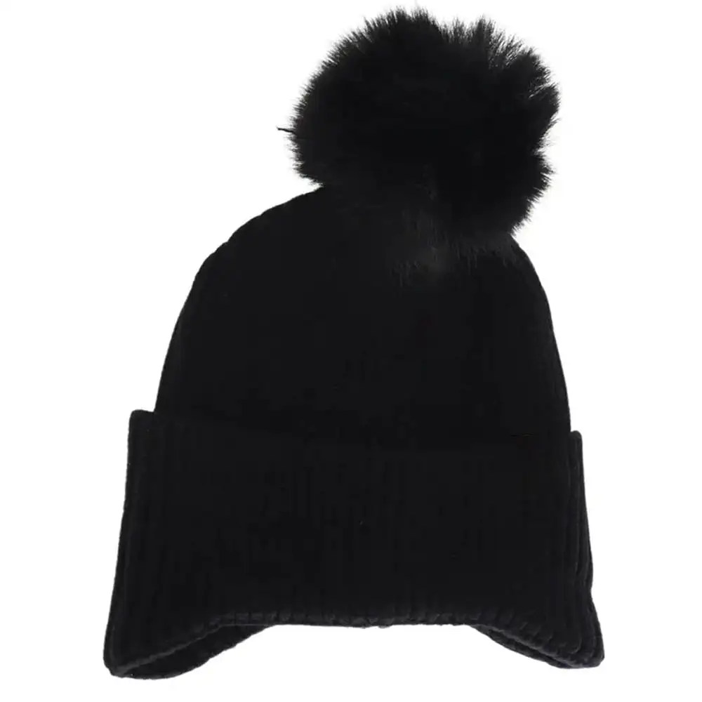 Ear Flap Pom Beanie