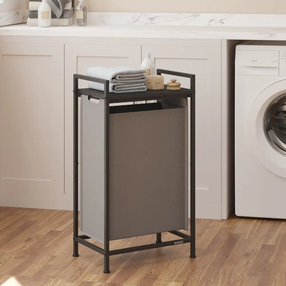 Pull Out Shelved Laundry Storage Hamper