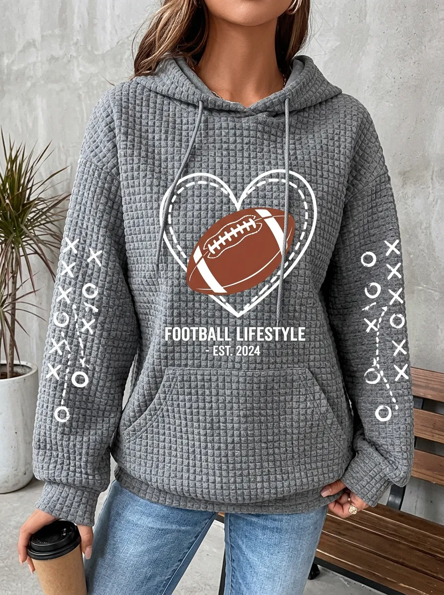 Women's Gridiron Heart Playbook Waffle Hoodie