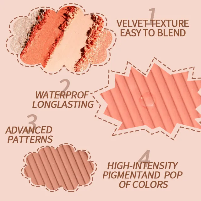 Full Color Soft Powder Diamond Light Stripe Eyeshadow Custom High Pigment Matte Glitter Single Eye Shadow