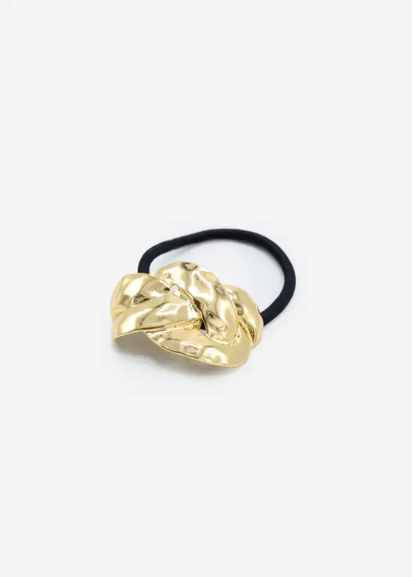 Gold Braided Look Hair Tie