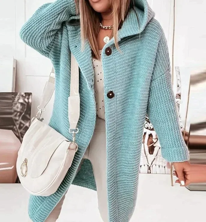 Cozy Hooded Knit Cardigan Jacket