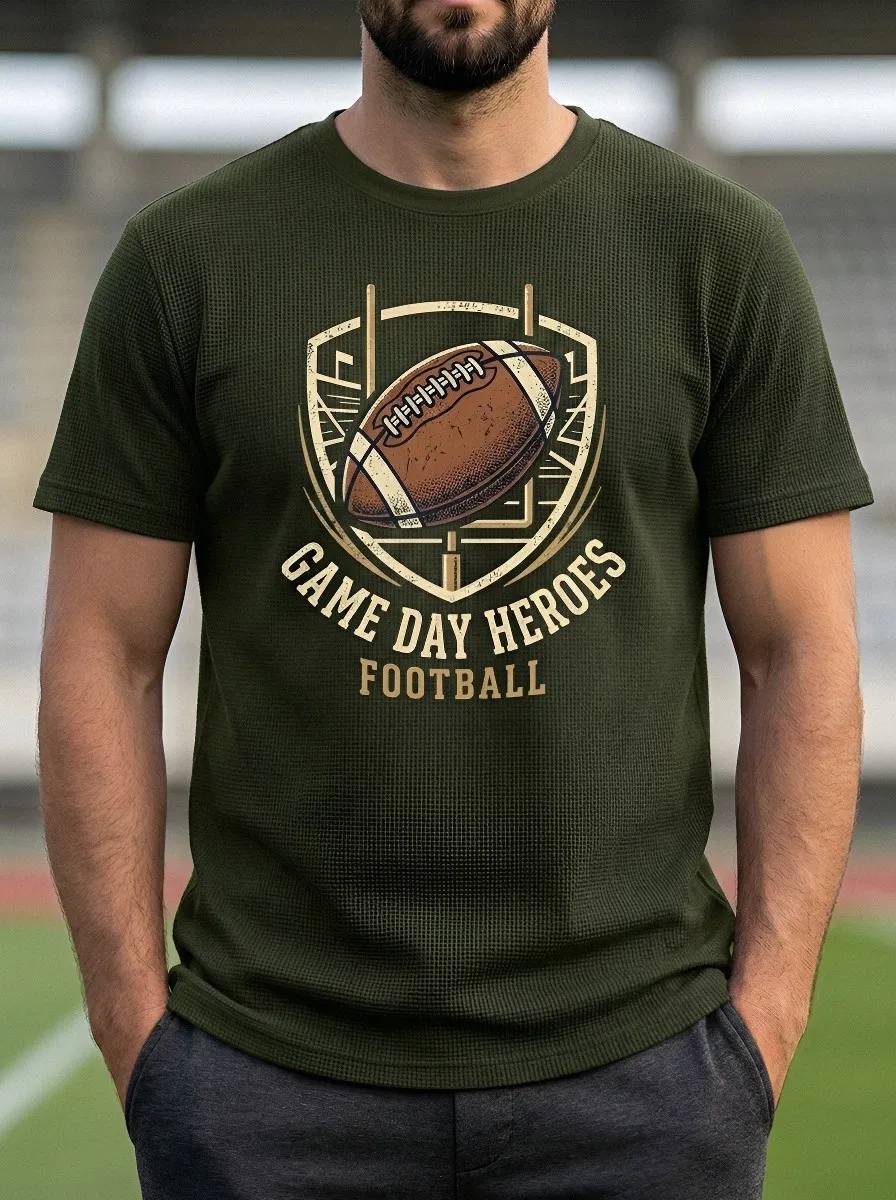 Men's American Football Game Day Heroes Printed T-Shirt