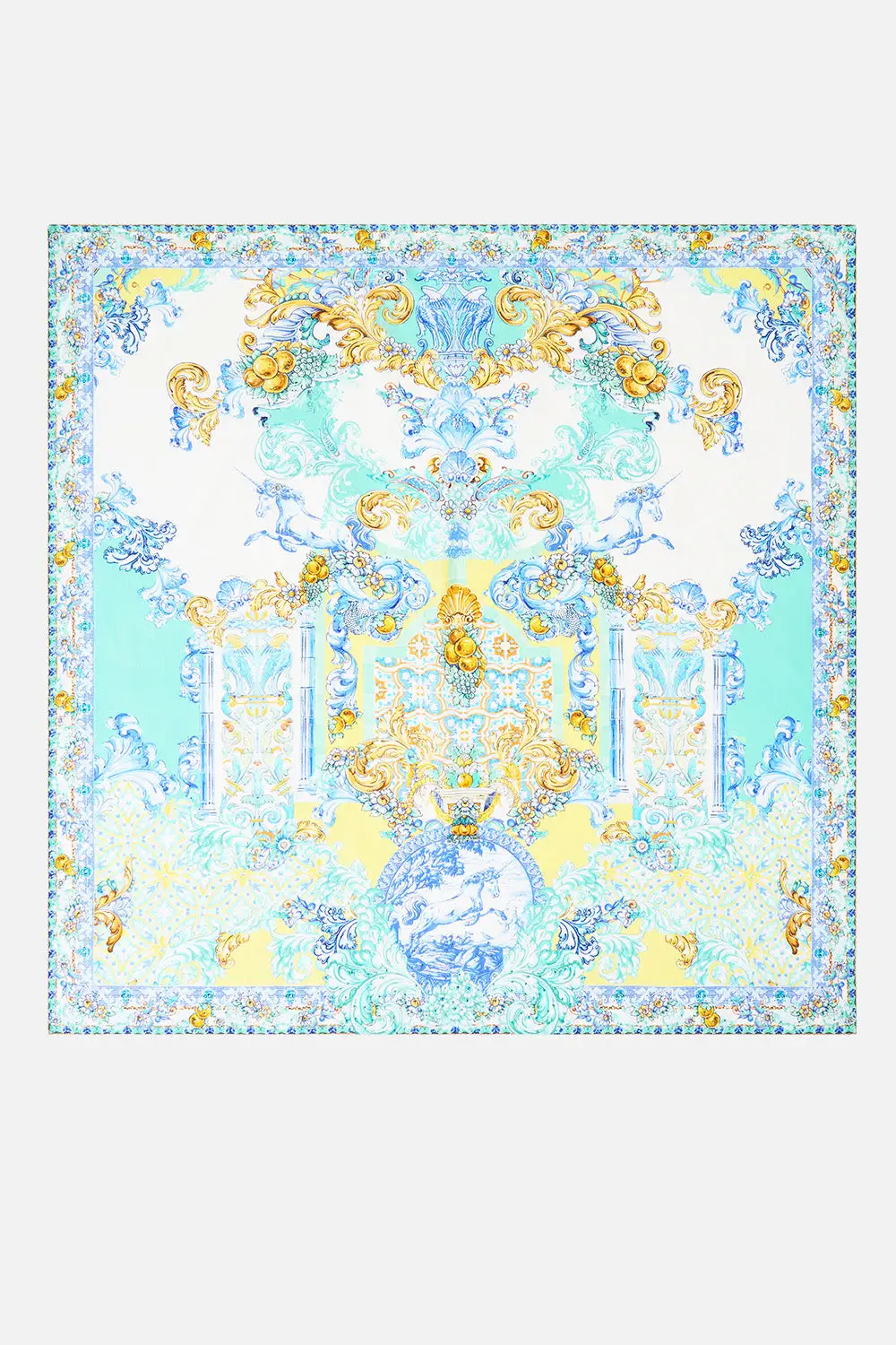 Decorative Large Crystalled Embellished Silk Square Scarf