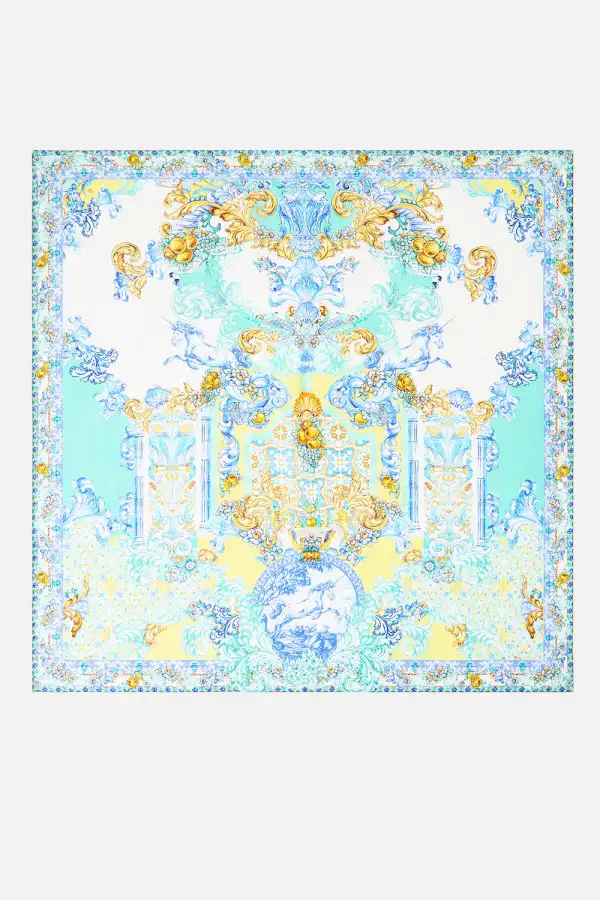 Decorative Large Crystalled Embellished Silk Square Scarf