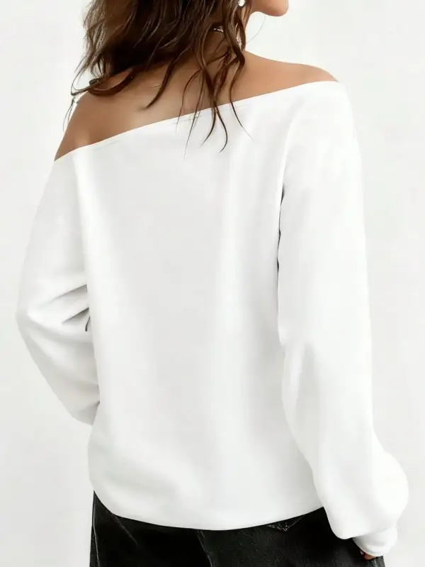 Women Number 98 Off Shoulder Letter Graphic Sweatshirt