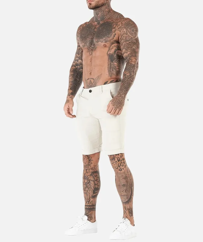 Beige Stretch Shorts