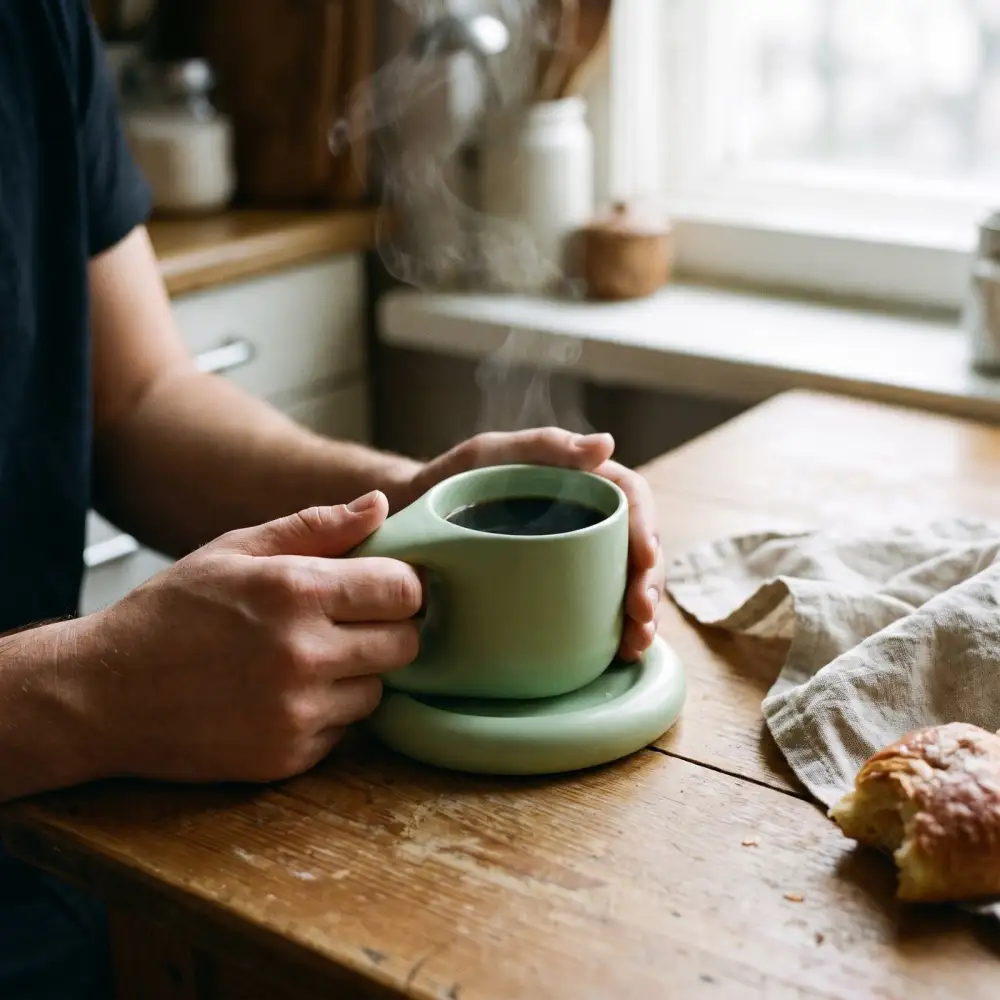Ceramic Pastel Mug And Saucer
