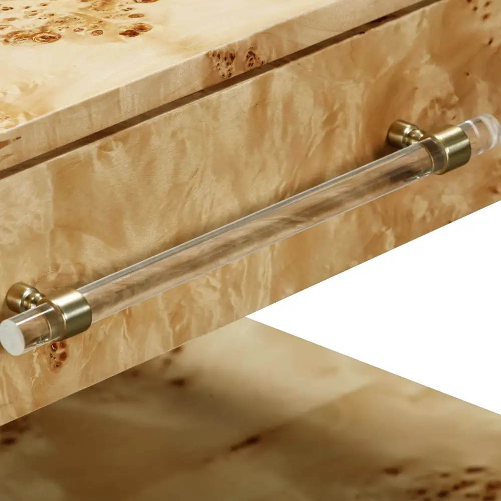 Storage Extendable Acacia Burl Burlwood Nightstand