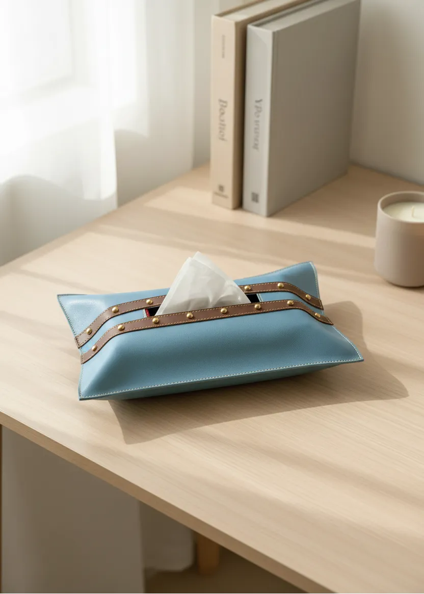 Blue Brown Tissue Cover