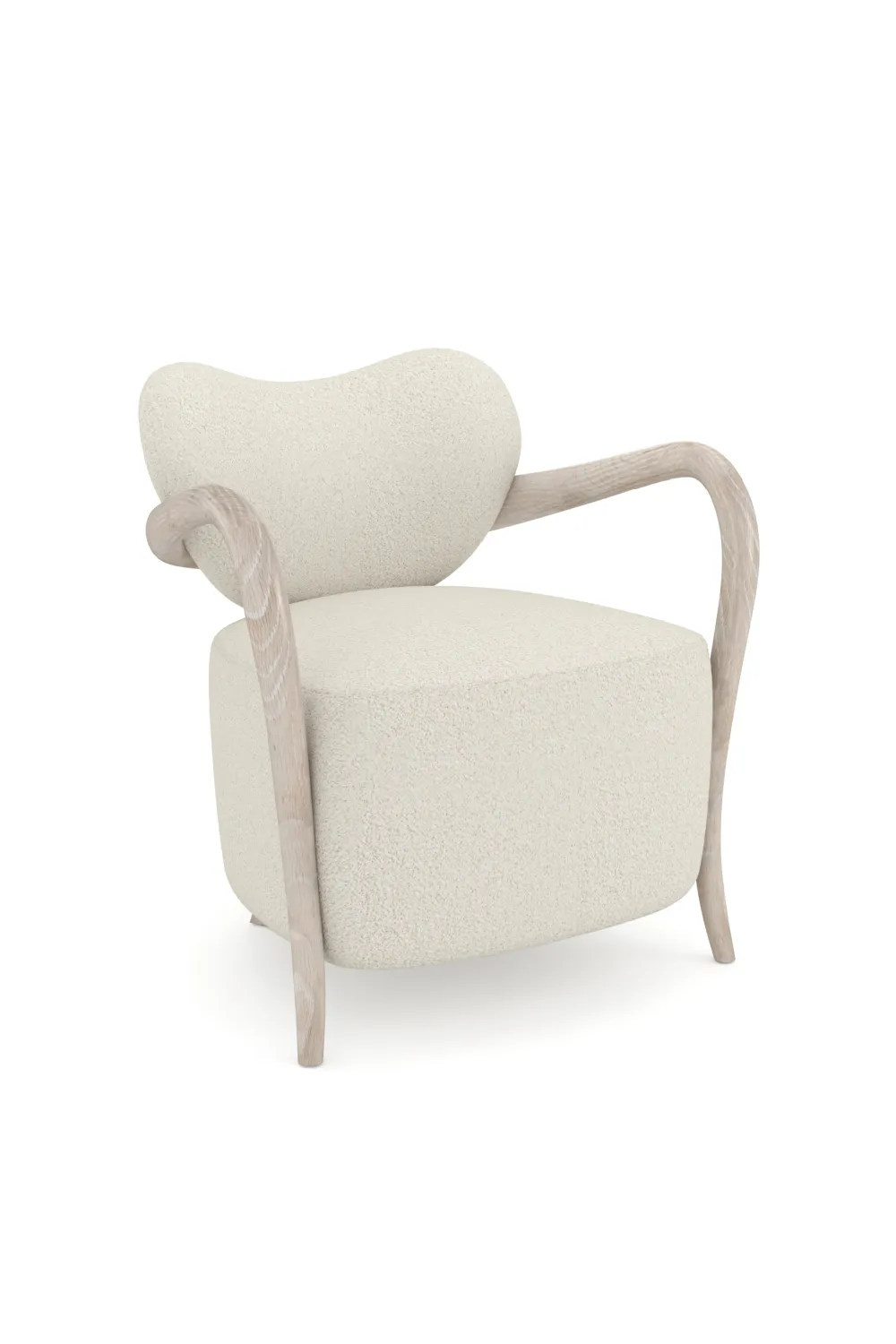 Concave Back Boucle Accent Chair
