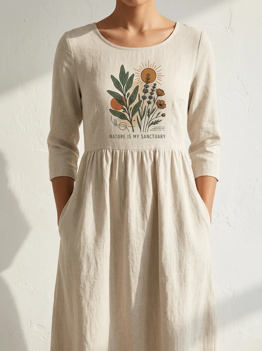 Nature Sanctuary Floral Sun Dress