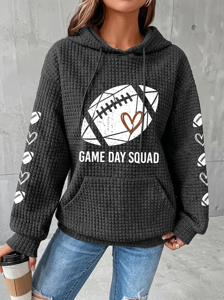 Women's Gridiron Day Squad Heart Waffle Hoodie