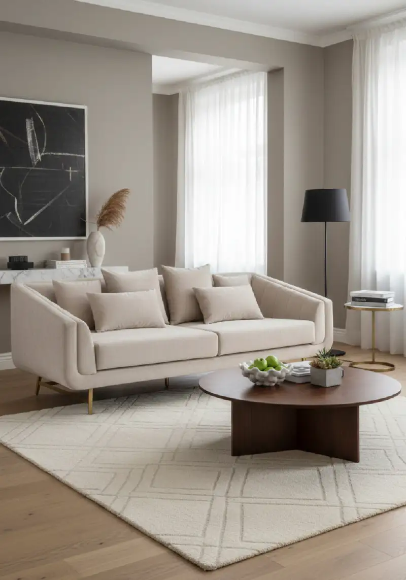 Modern Channel-Back Sofa