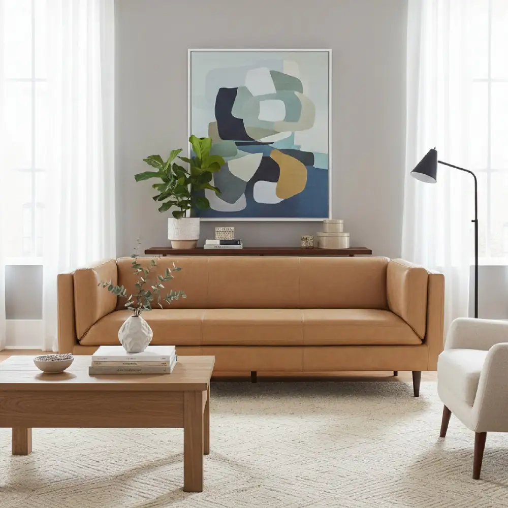 Rounded Leather Sofa