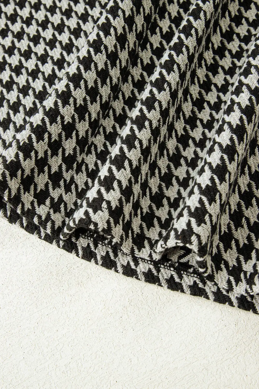 Houndstooth Printed V Neck Mini Dress