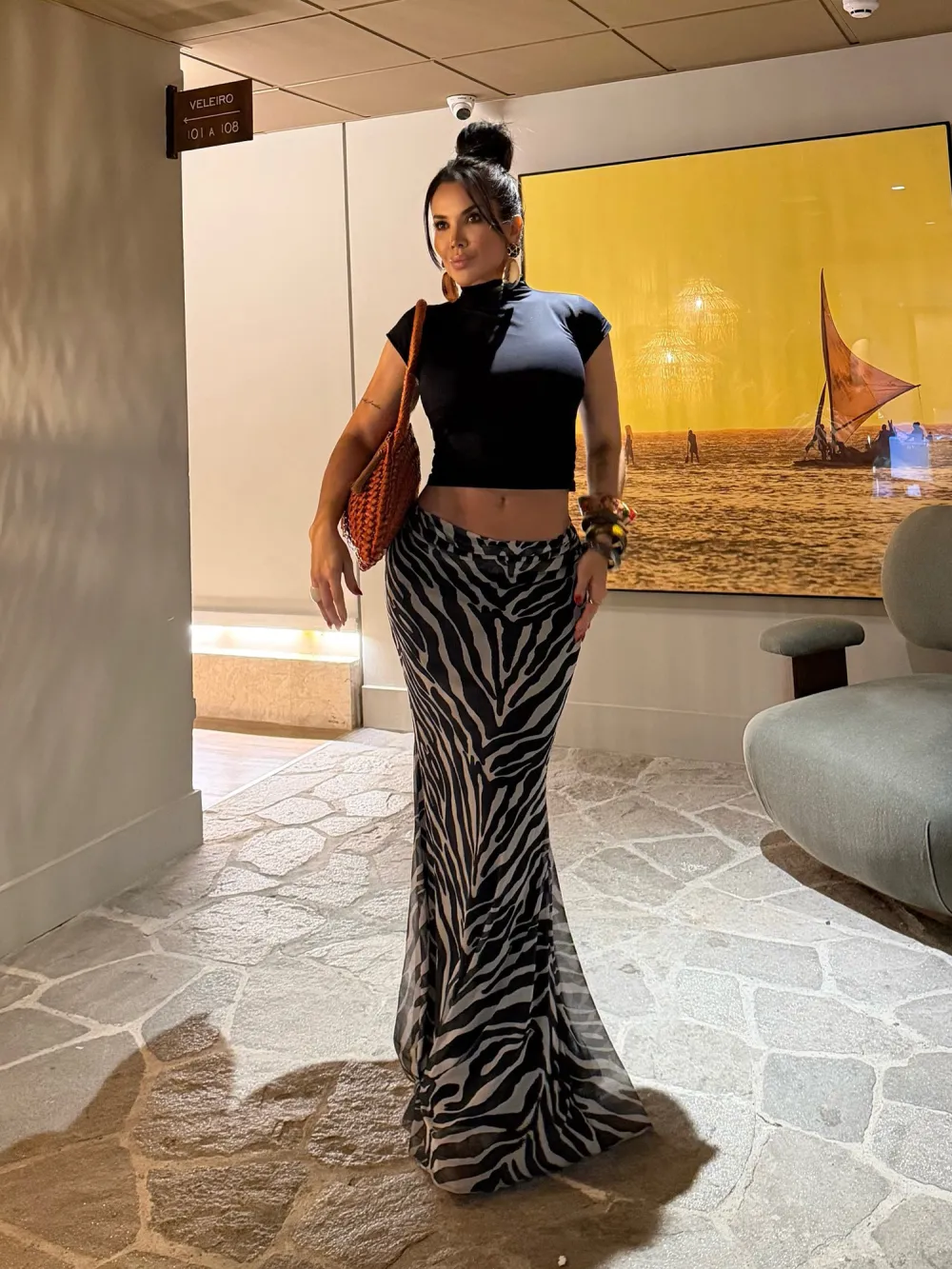 Elodie Zebra Maxi Skirt Set
