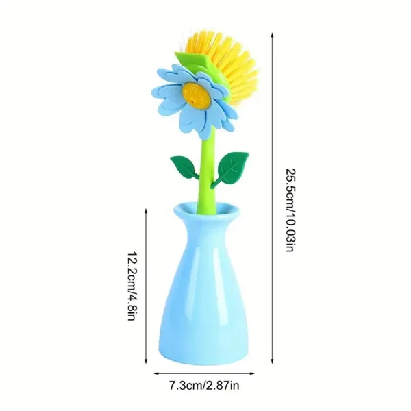 A 3-Piece Soft Flower-Shaped Kitchen Cleaning Brush Set