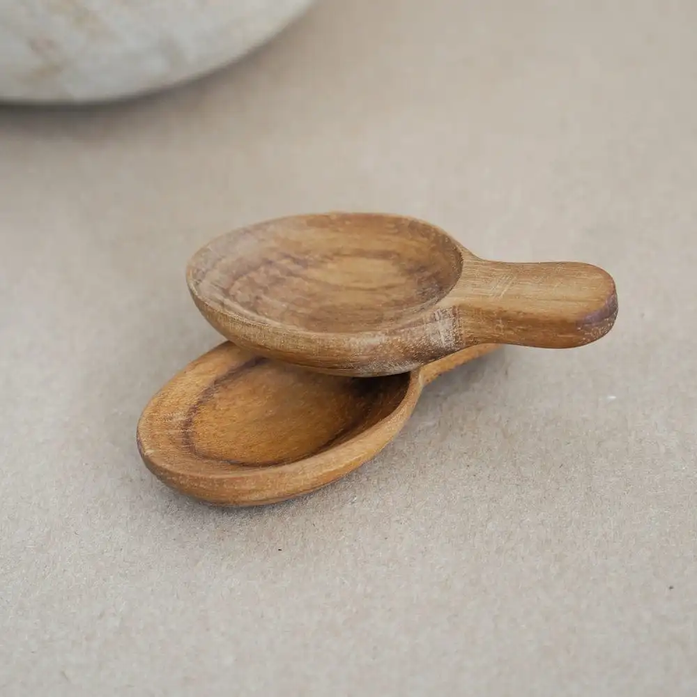 Teak Condiment Serving Scoop