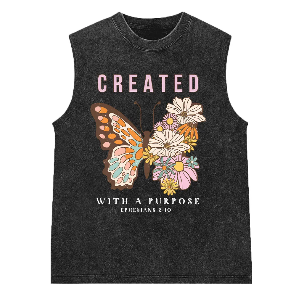 Created With Purpose Christian Washed Sleeveless Tee