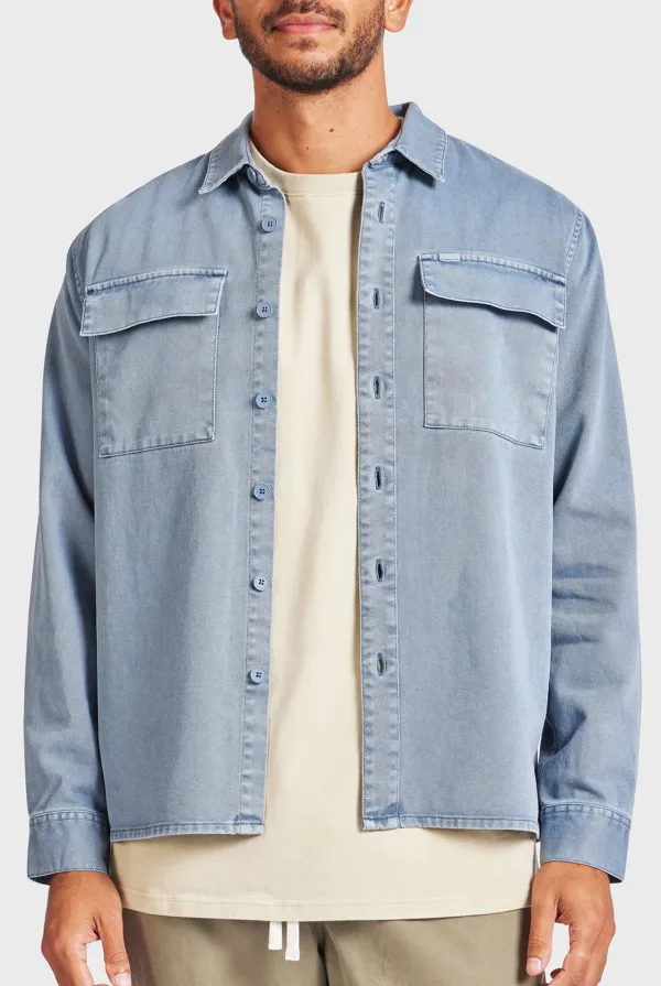 Casual Style Overshirt- Dutch blue