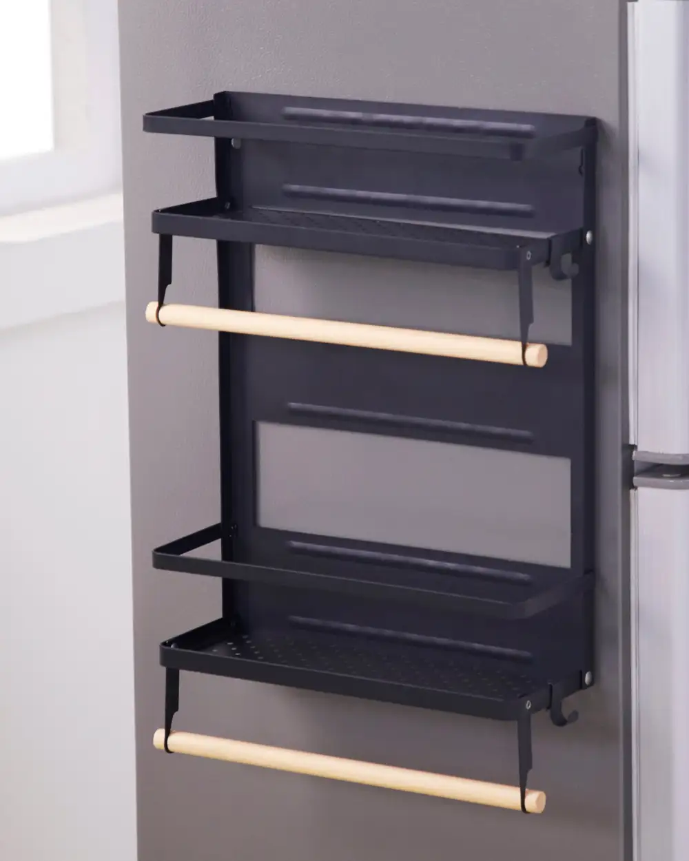 Double Shelf Magnetic Storage Black