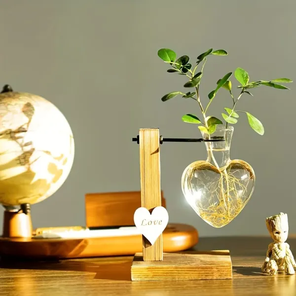 Heart-Shaped Glass Planter