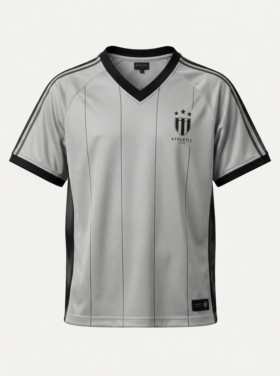 Men's Athletic Club Striped Logo Printed Soccer Jersey