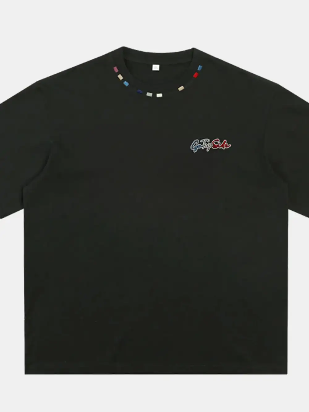 Embroidered Crew Neck Half Sleeve Tee