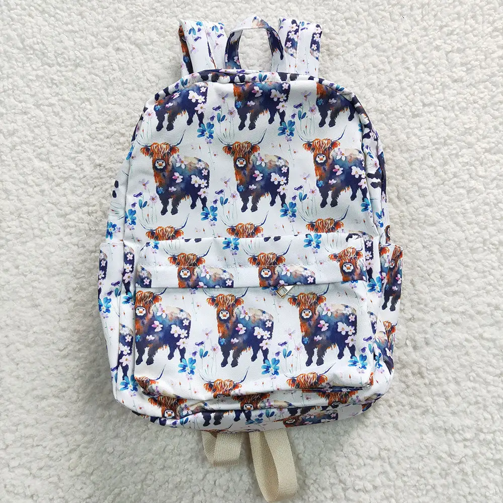 Floral Highland Cow Shoulder Bag