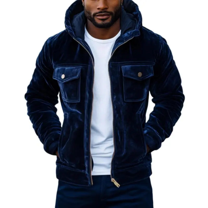 Velvet Hooded Jacket