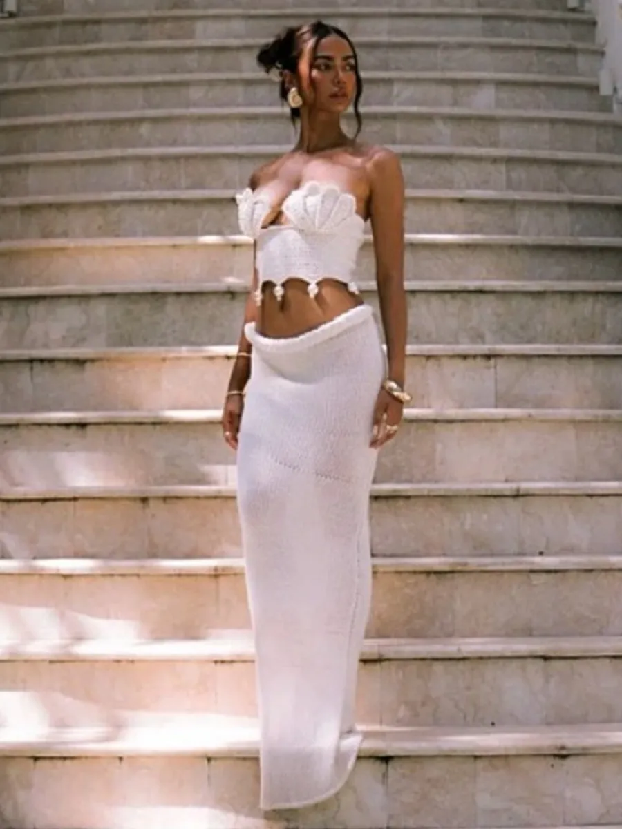 Angelina Pearl Strapless Swimsuit Set