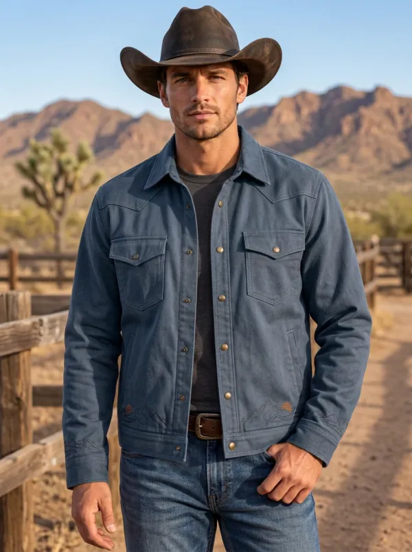 Rodeo Heritage Mountain Landscape Finish Men's Western Jacket