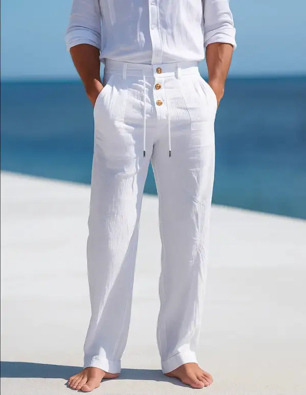 Linen Drawstring Pants