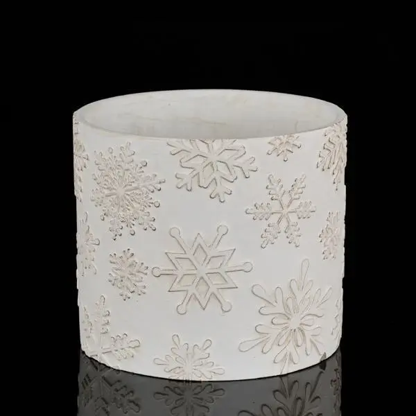 Textured Snowflake Cement Planter
