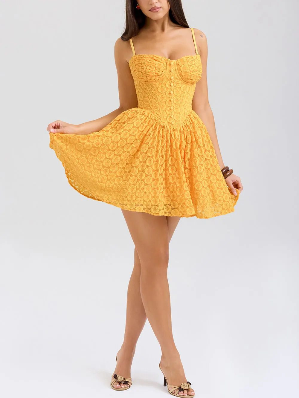 Vintage Lace Strap Sexy Mini Dress