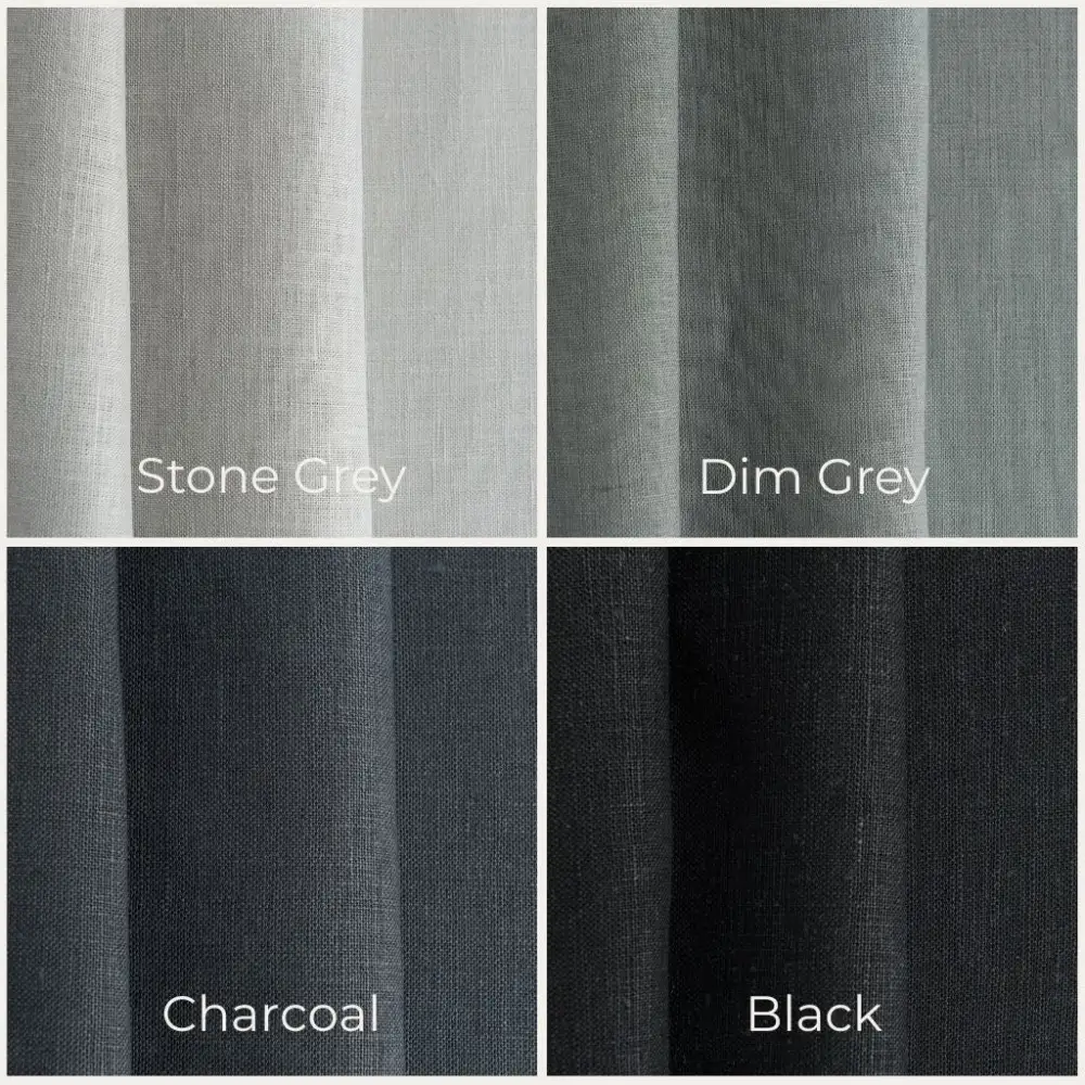 Simple Back Tab Linen Curtain