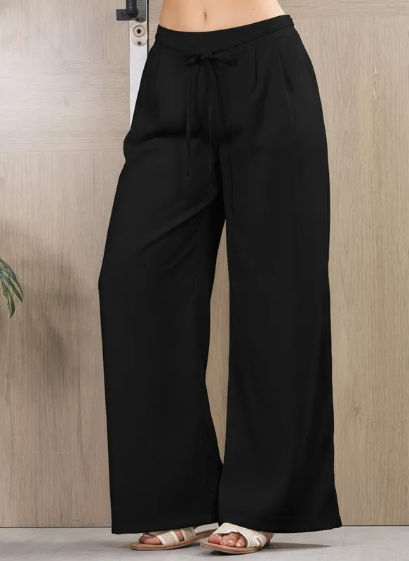 Relaxed Pull On Wide Leg Pants