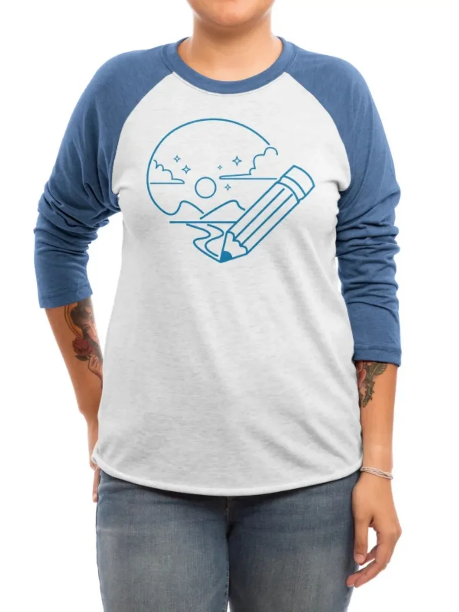 Line Art Landscape Print T-Shirt