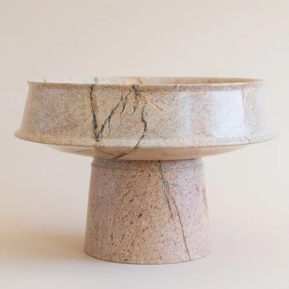Marble Sculptural Pedestal Bowl