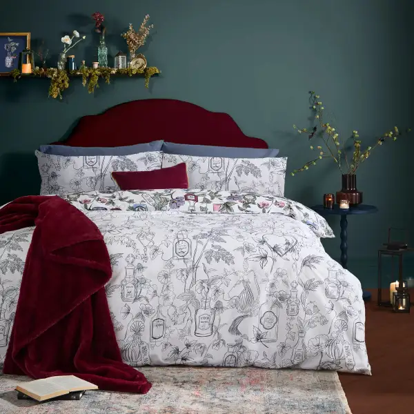 Clean Bedroom Reversible Floral Cotton Duvet Cover Set