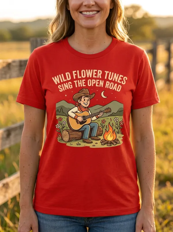 Guitar Cowboy Country Music Graphic T-Shirt
