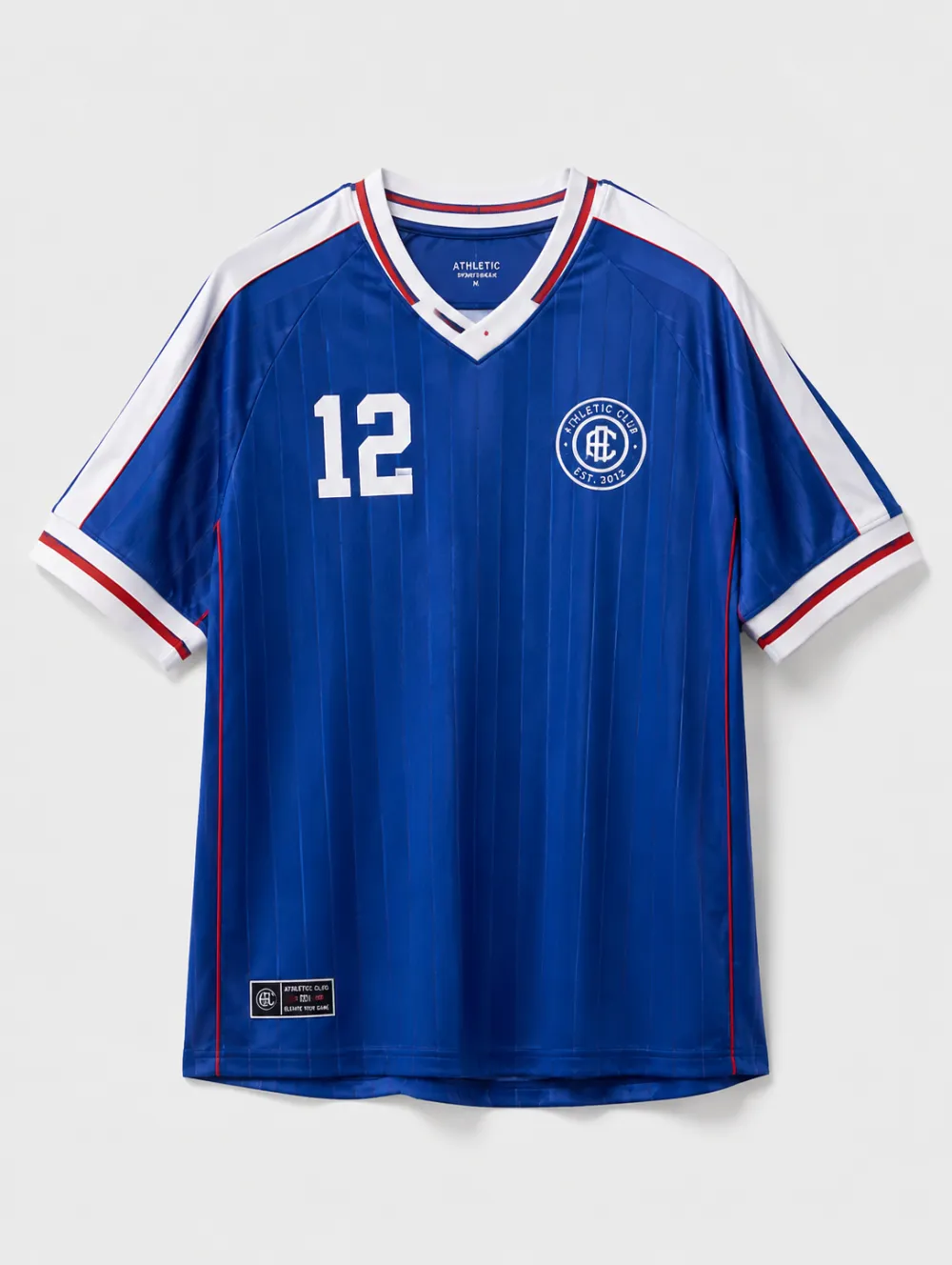 Men's Athletic Club 12 Number Striped Printed Soccer Jersey