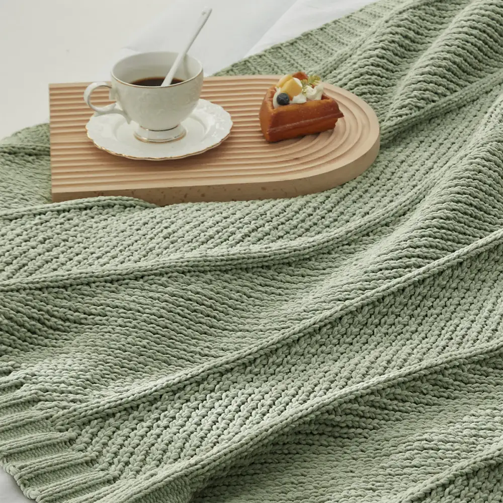 Chenille Chevron Throw Blanket