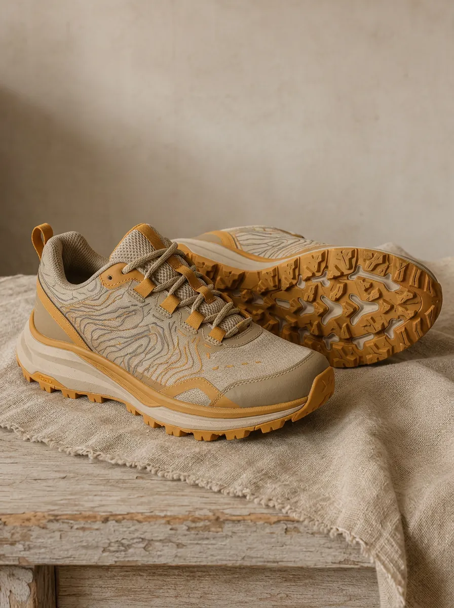 Women's Active Outdoor Hiking Topographic Map Printed Sneakers