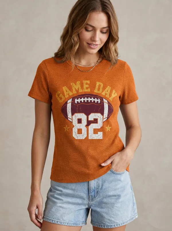 Women's Football Fan Game Day 82 Graphic Printed T-shirt