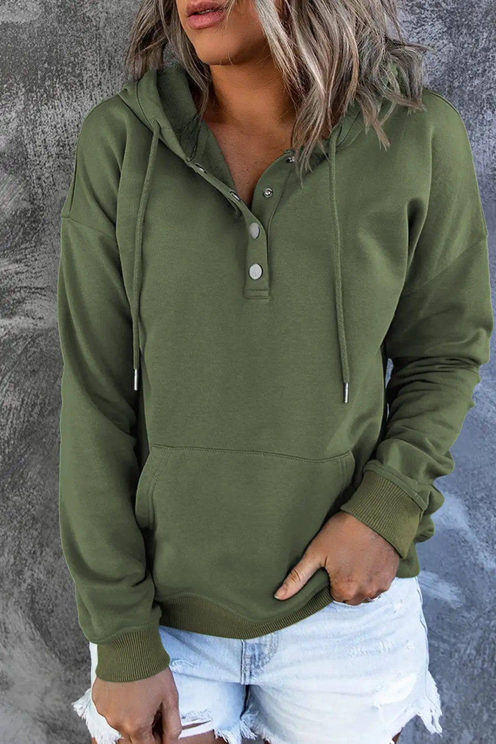 Relaxed Pocketed Long-Sleeve Hoodie