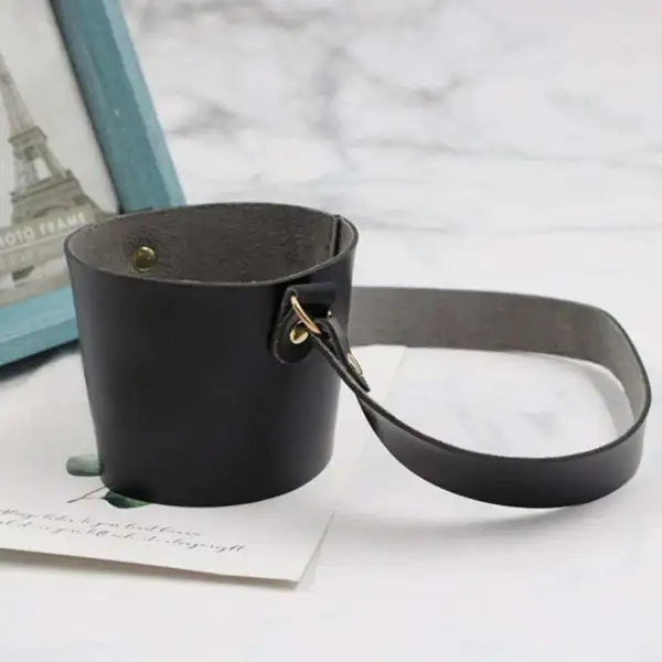 Faux Leather Drinkware Set