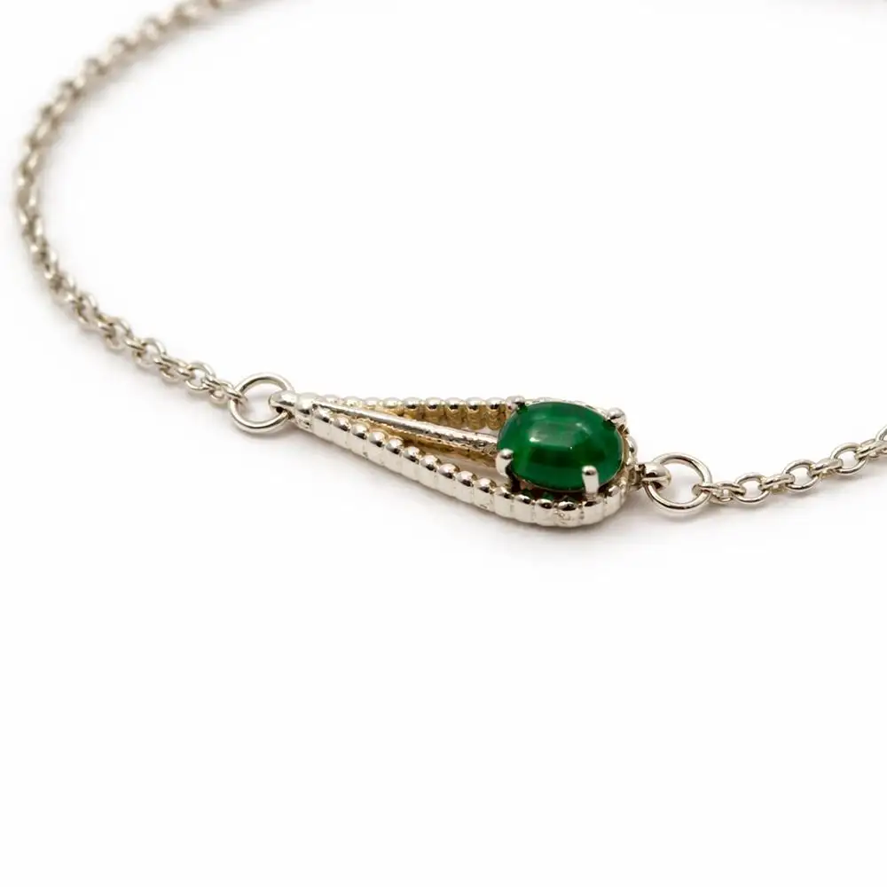 Chain Gemstone -Plated Bracelet