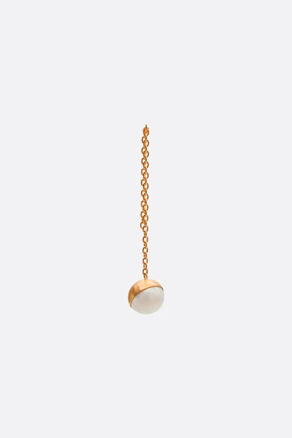 Pearl Gold Tone Chain Earrings